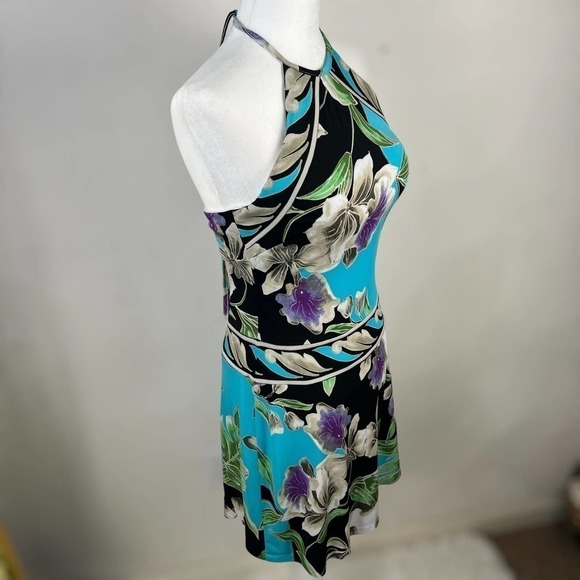 Cache Y2K Floral Halter Dress Lightweight Stretch Size Small - Picture 6 of 16